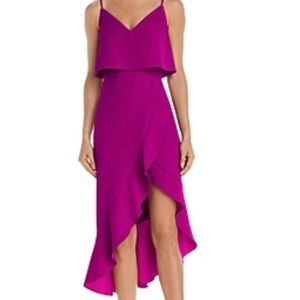 NWT Aqua Formal Purple Ruffle Midi Dress size 2